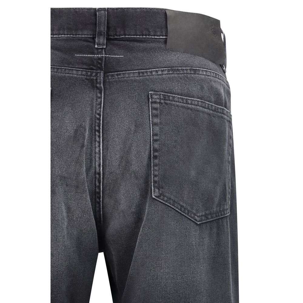 MM6 Black Cotton Straight-Leg Men's Jeans