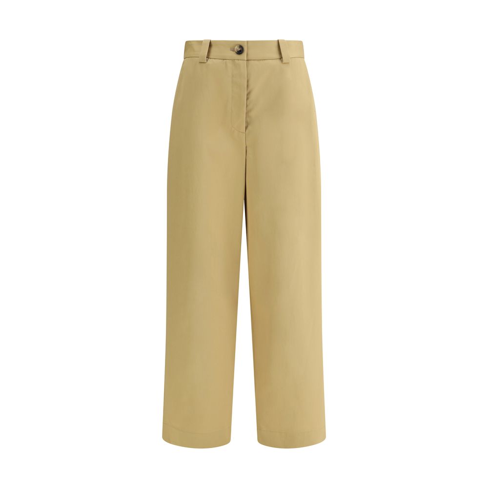Khaite Beige Cotton Casual Women's Pants
