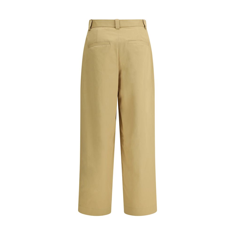 Khaite Beige Cotton Casual Women's Pants