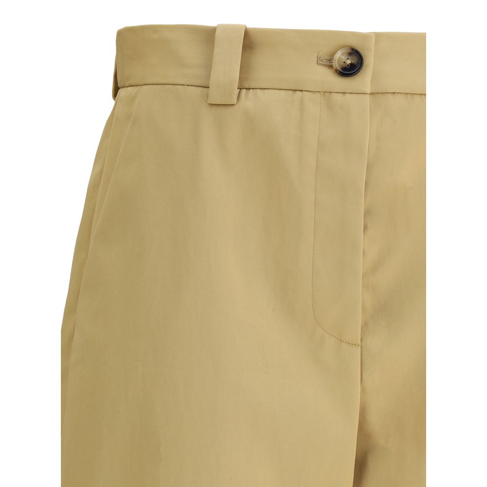 Khaite Beige Cotton Casual Women's Pants