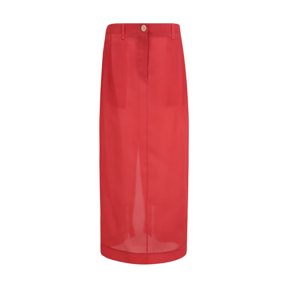 Khaite Multicolor Silk Midi Women's Skirt