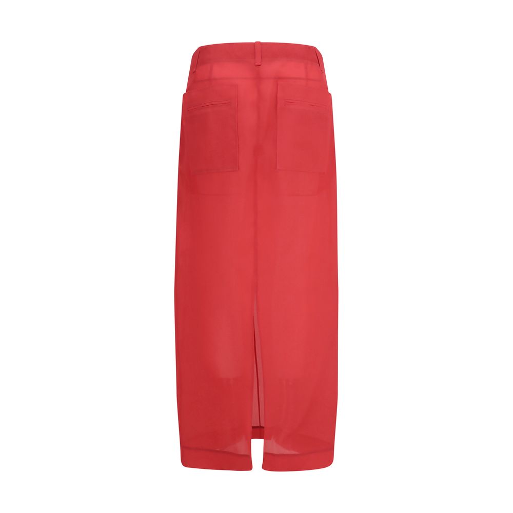 Khaite Multicolor Silk Midi Women's Skirt
