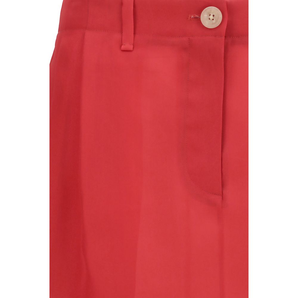 Khaite Multicolor Silk Midi Women's Skirt