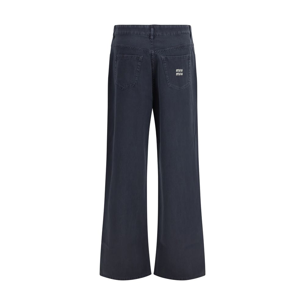 Miu Miu Blue Cotton Flared Women's Jeans