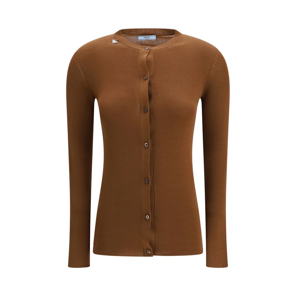 Prada Brown Wool Women's Cardigan