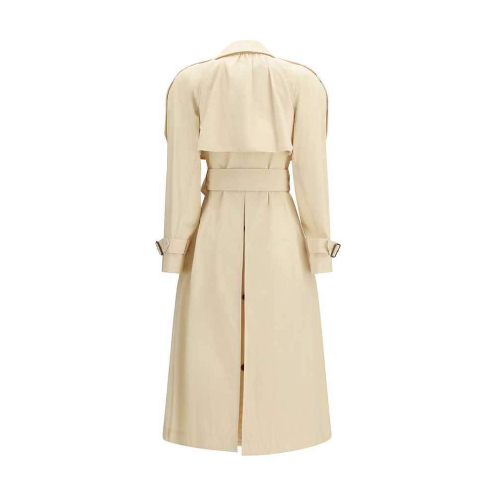 Burberry Beige Polyester Trench Women's Coat