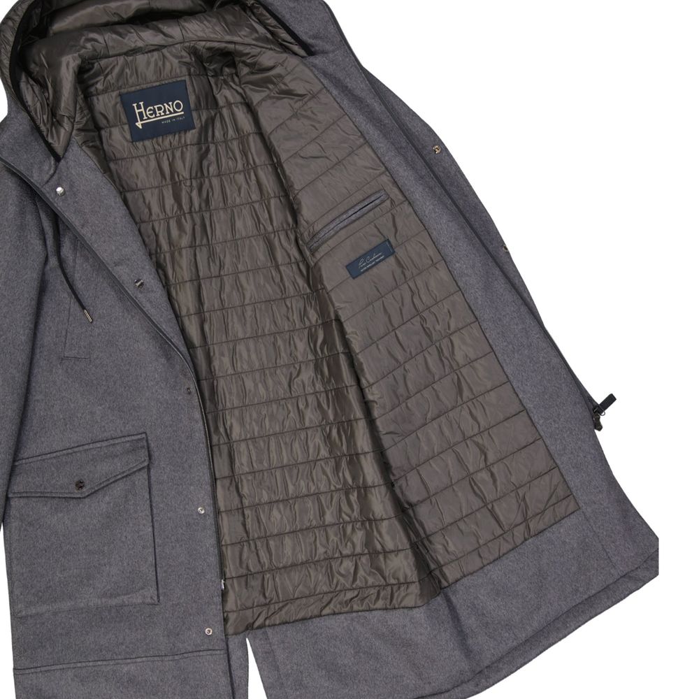 Herno Gray Cashmere Men's Coat