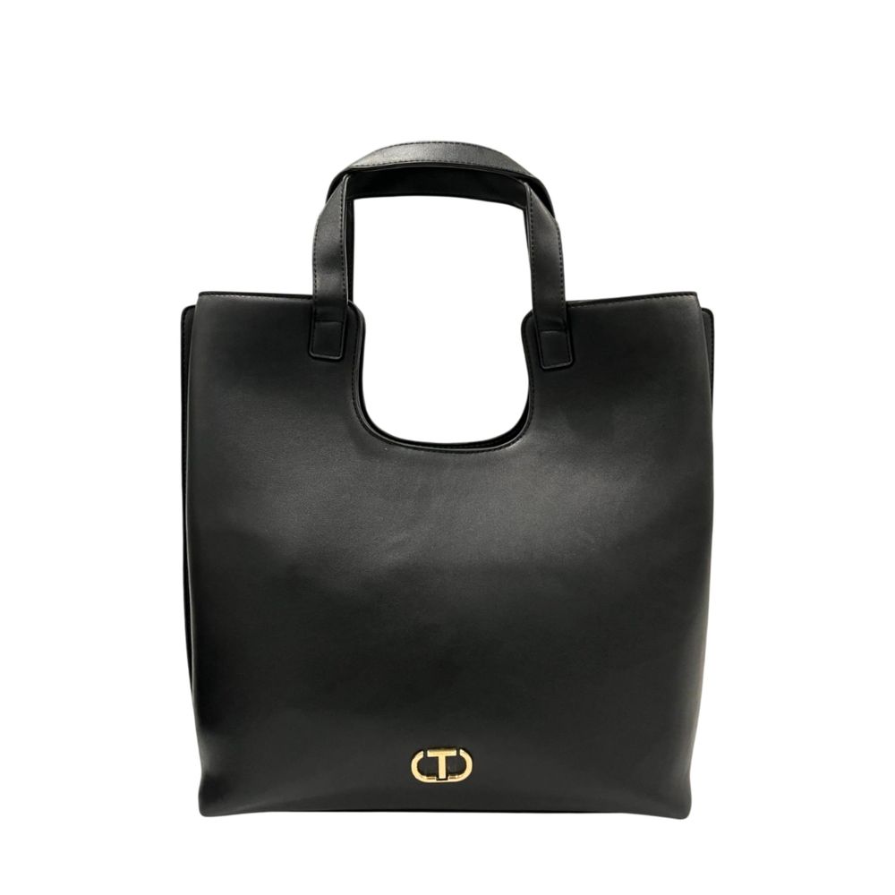 Twinset Black PU Women Shoulder Women's Bag