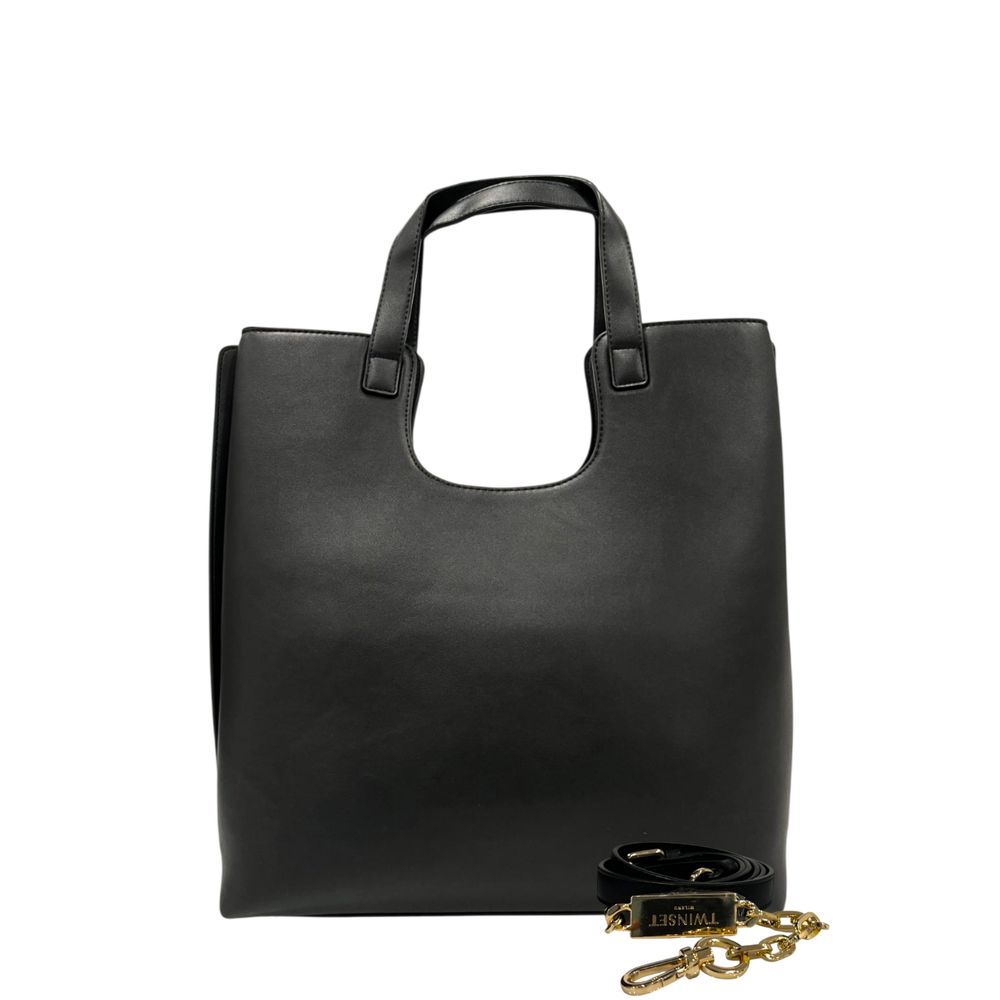 Twinset Black PU Women Shoulder Women's Bag