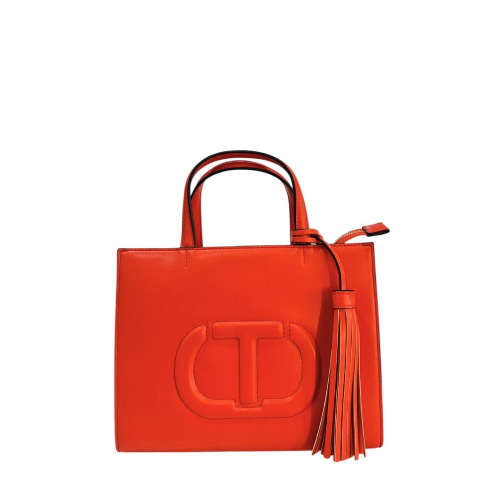 Twinset Orange Faux Leather Women Women's Handbag