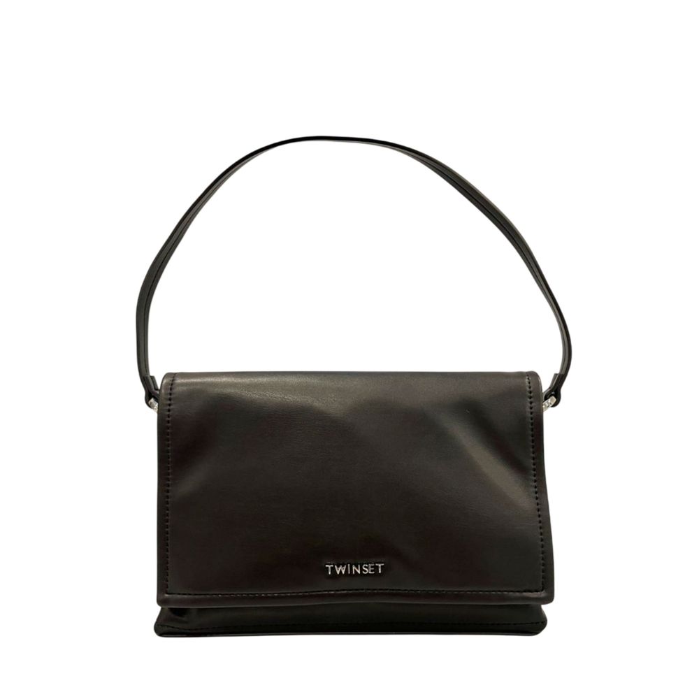 Twinset Black PU Women Shoulder Women's Bag