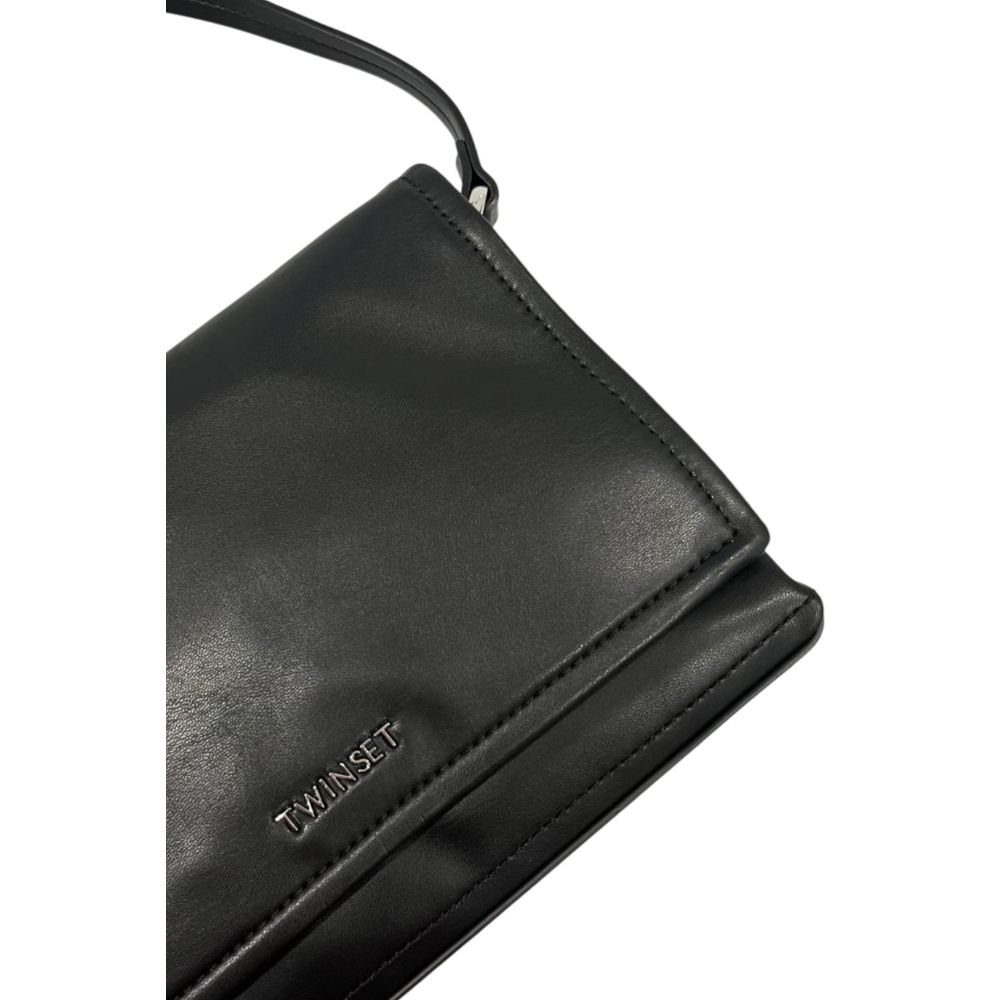 Twinset Black PU Women Shoulder Women's Bag