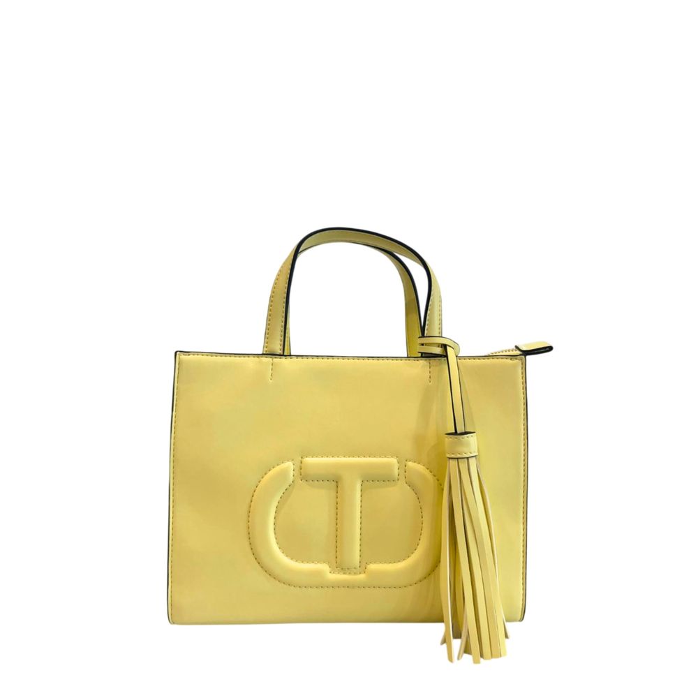 Twinset Yellow PU Women Women's Handbag