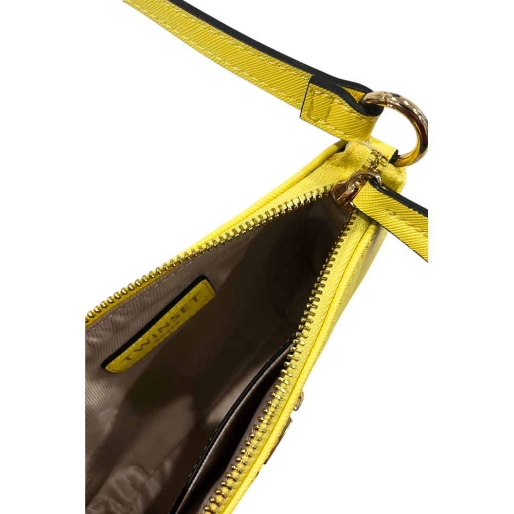 Twinset Yellow PU Women Shoulder Women's Bag
