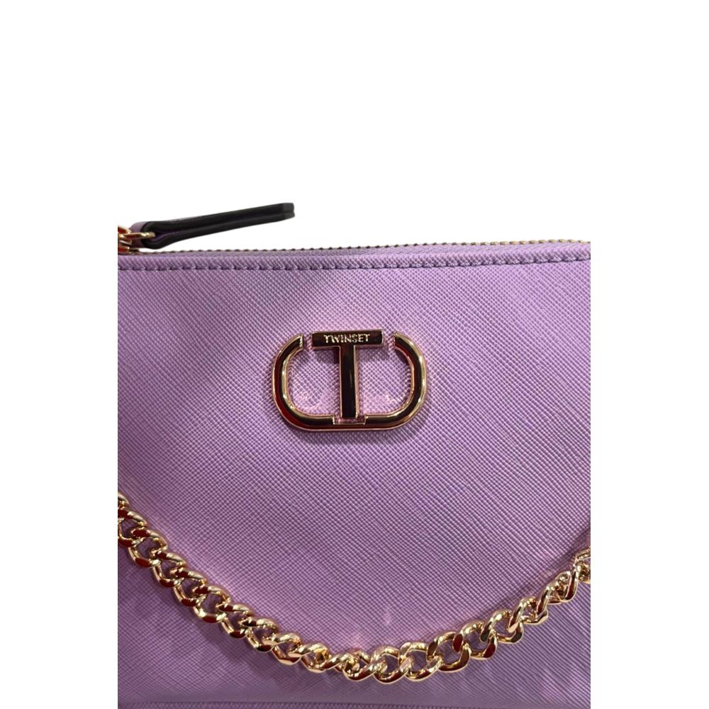Twinset Purple PU Women Shoulder Women's Bag