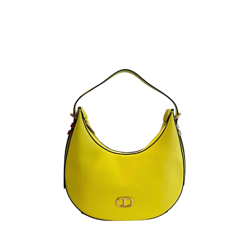 Twinset Yellow PU Women Shoulder Women's Bag