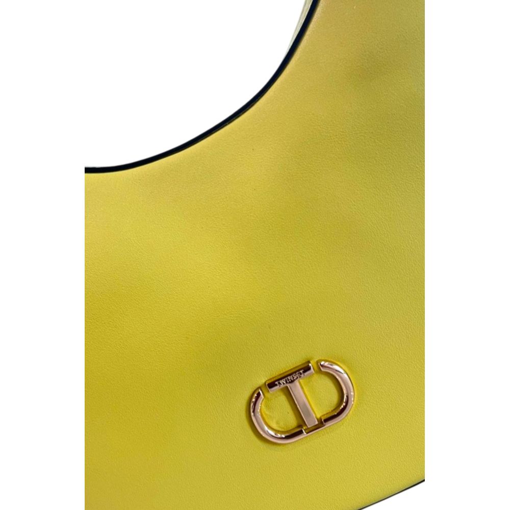 Twinset Yellow PU Women Shoulder Women's Bag