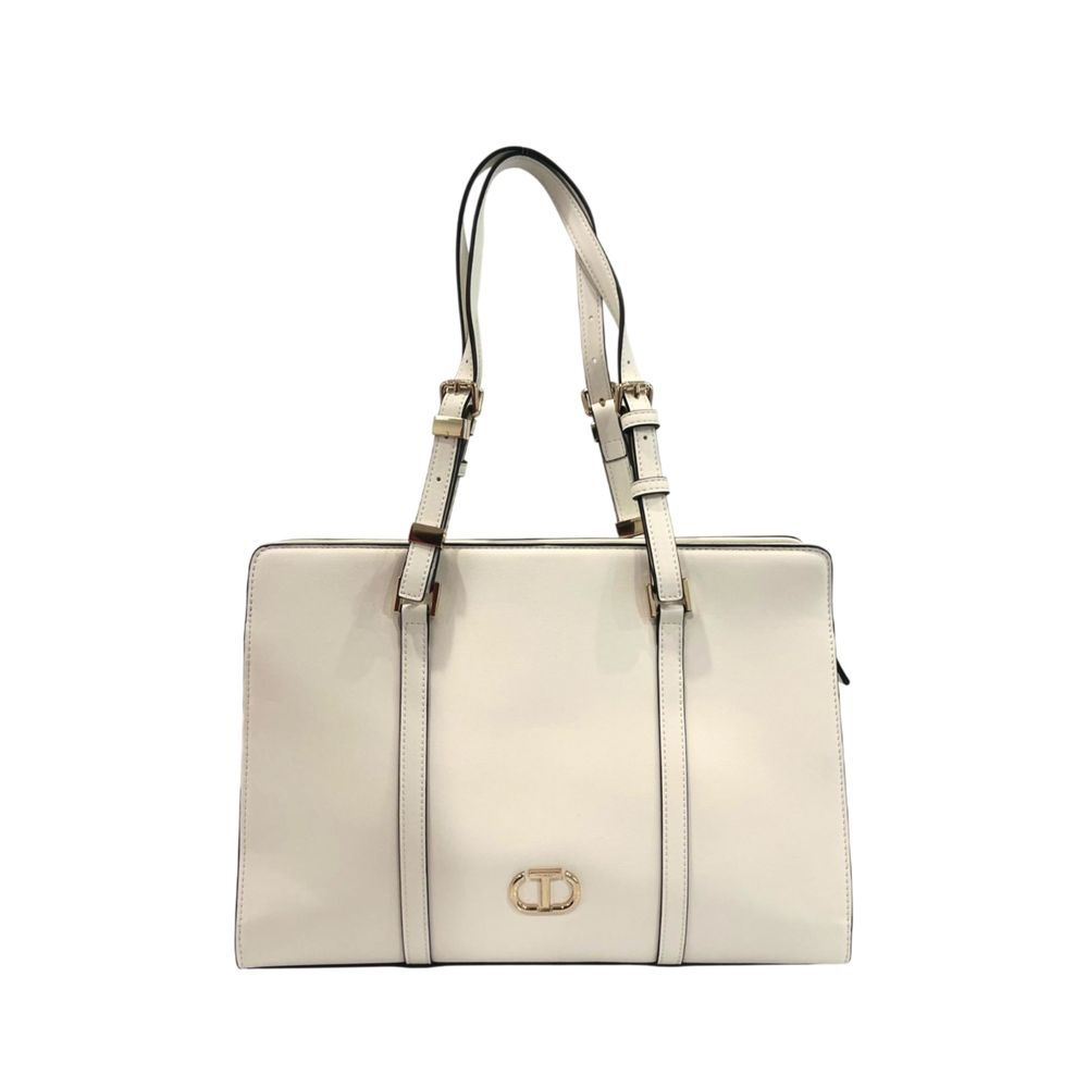 Twinset White PU Women Shoulder Women's Bag