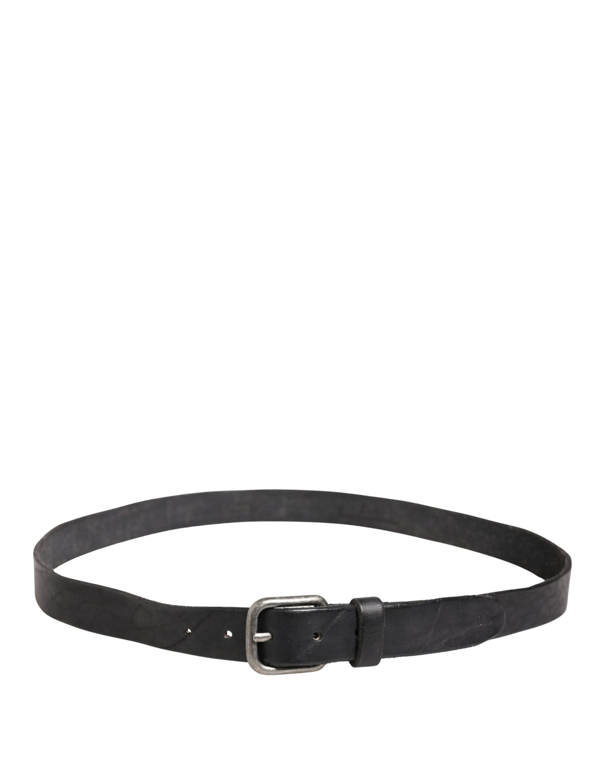Daniele Alessandrini Men Black Leather Metal Buckle Men's Belt