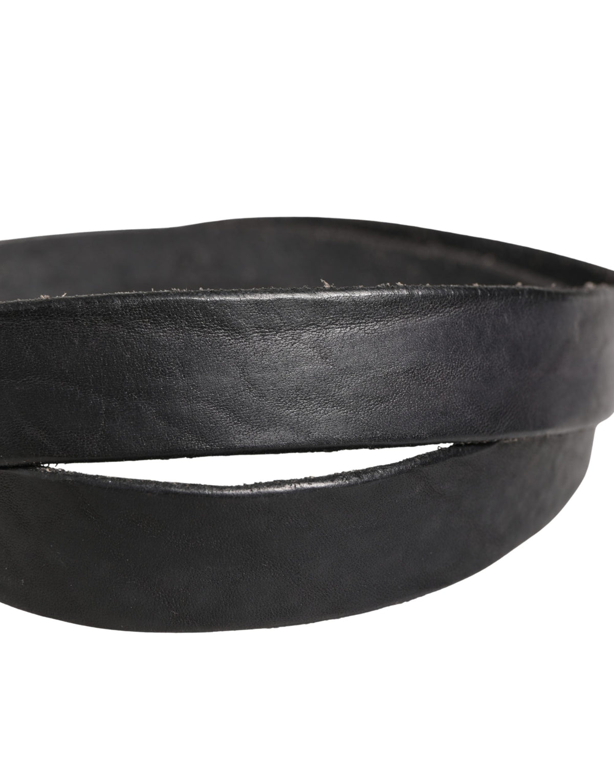 Daniele Alessandrini Men Black Leather Metal Buckle Men's Belt