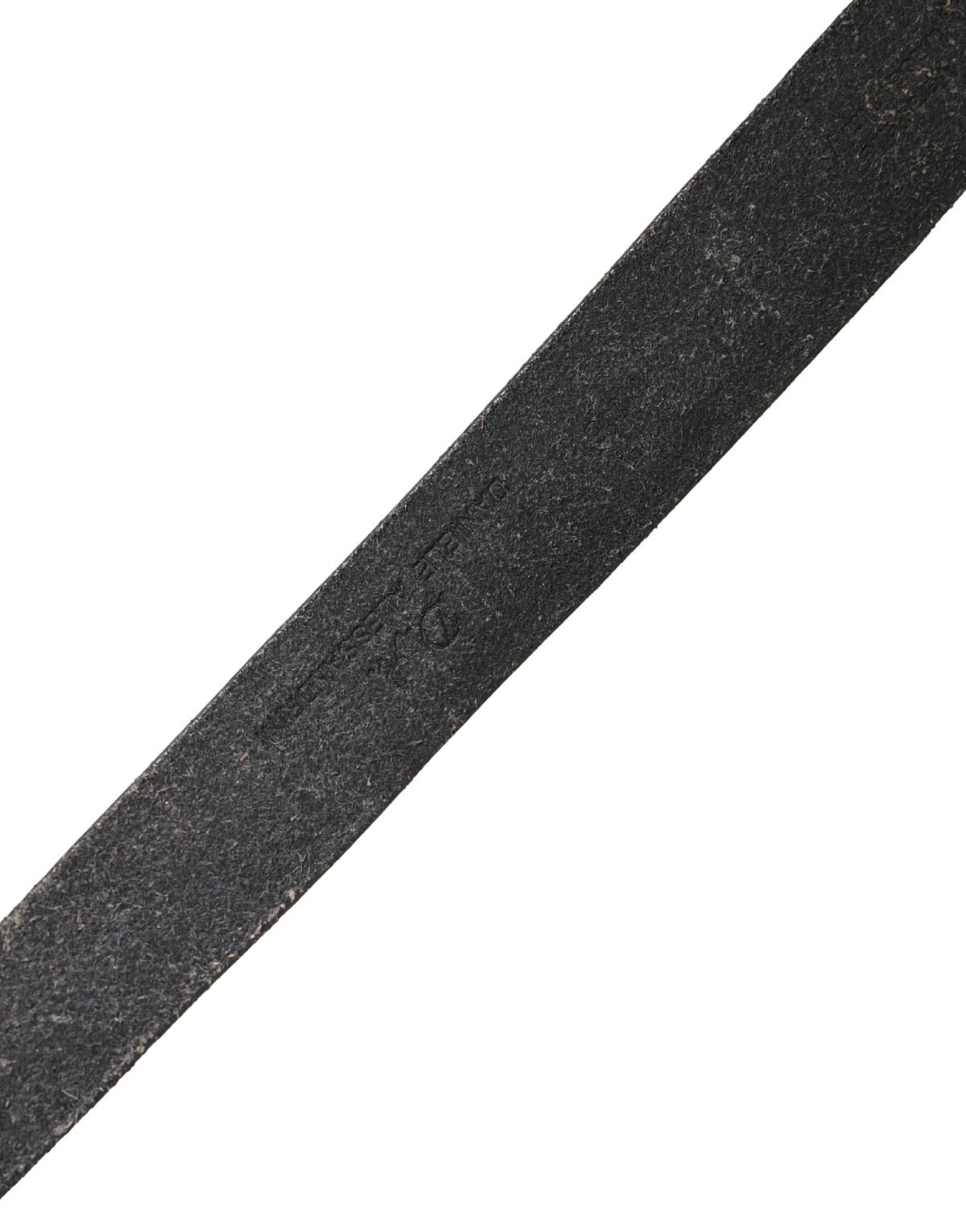 Daniele Alessandrini Men Black Leather Metal Buckle Men's Belt