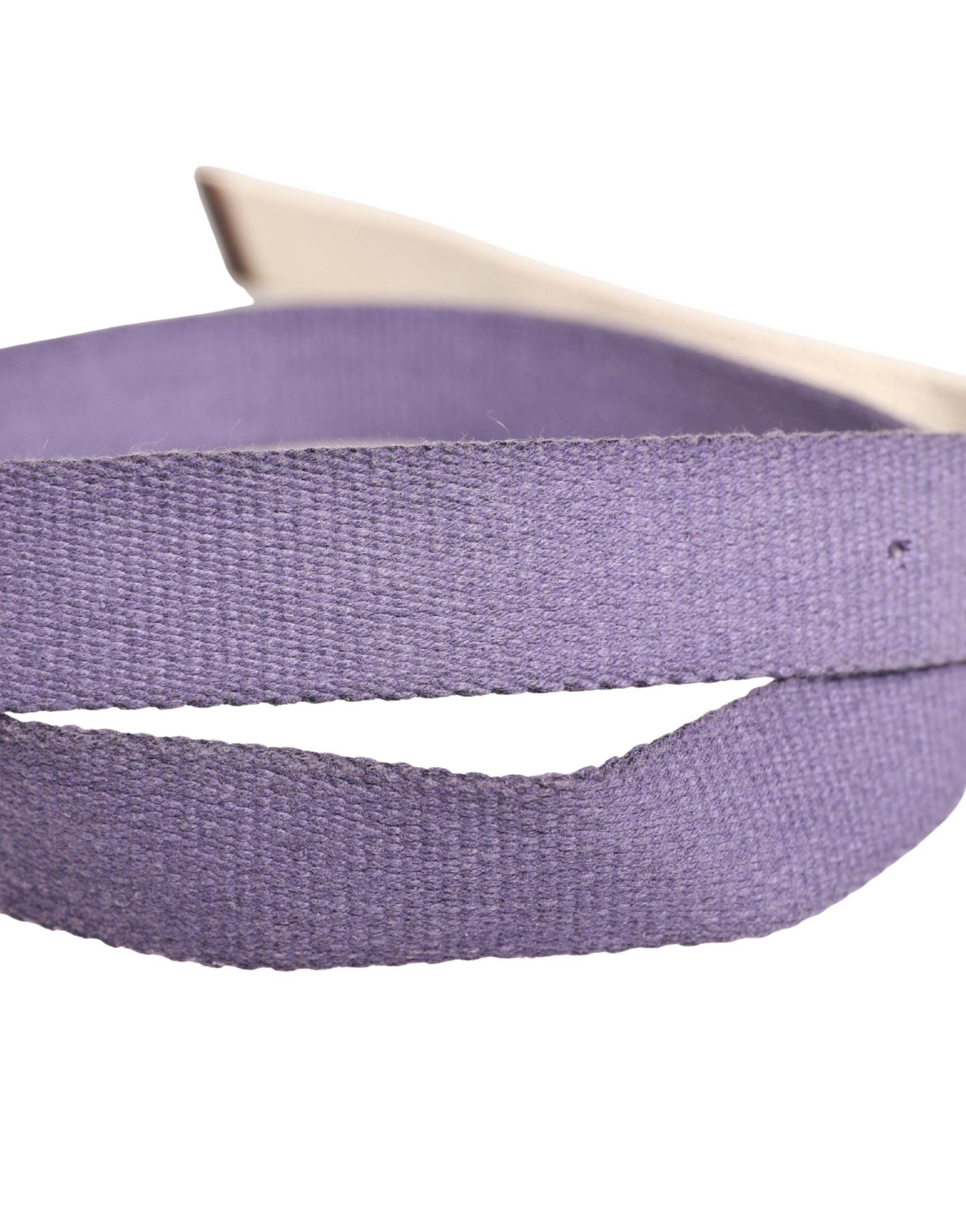 Ermanno Scervino Men Purple Canvas Silver Metal Buckle Men's Belt (Pre-Owned)