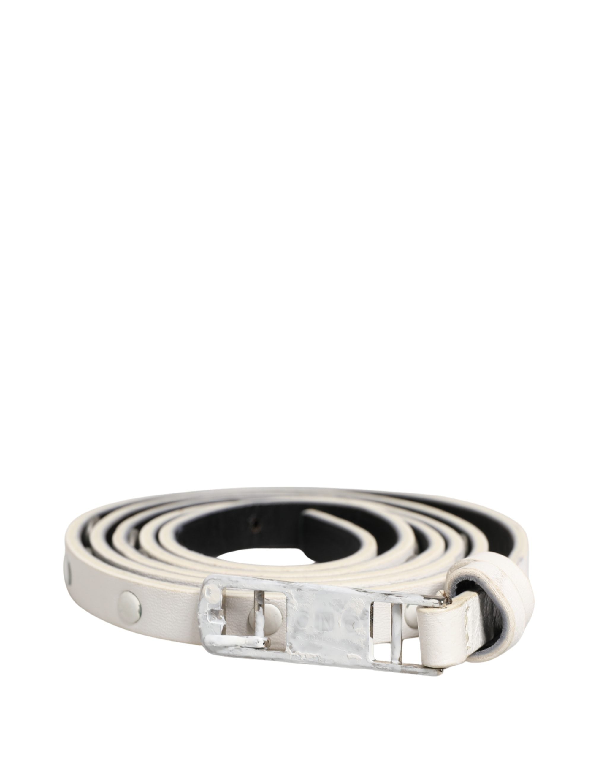 Costume National White Leather Studded Cintura Men's Belt