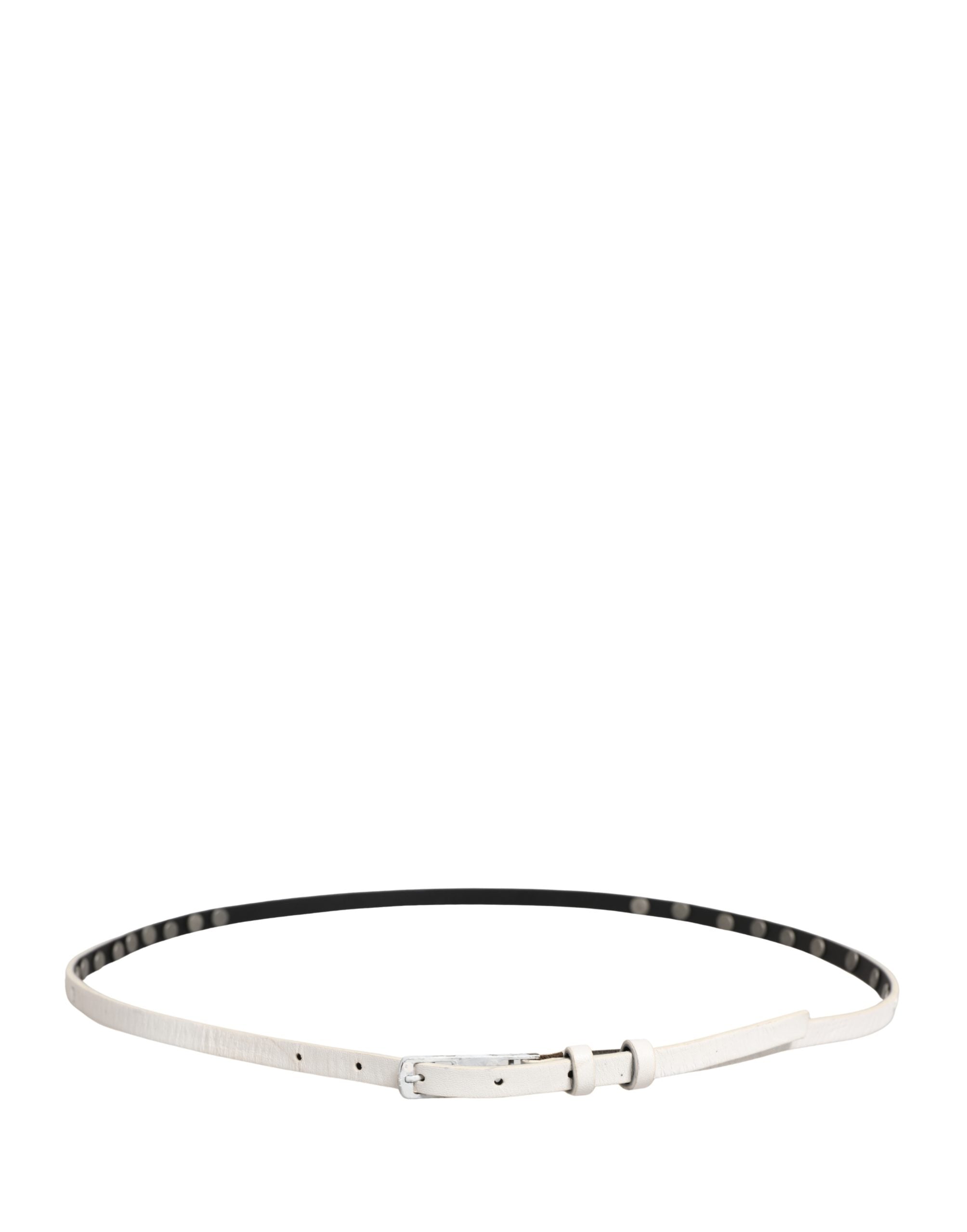 Costume National White Leather Studded Cintura Men's Belt