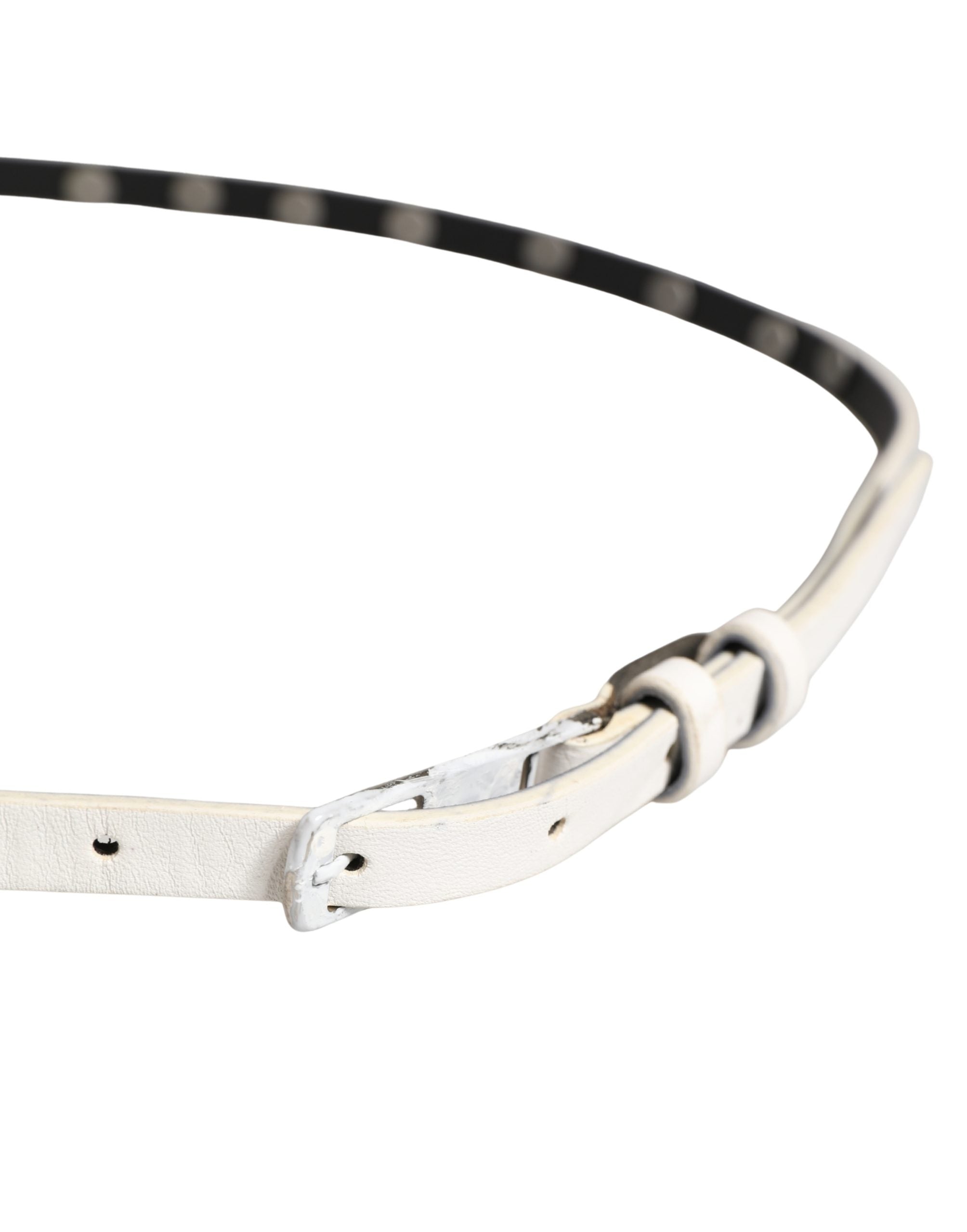 Costume National White Leather Studded Cintura Men's Belt
