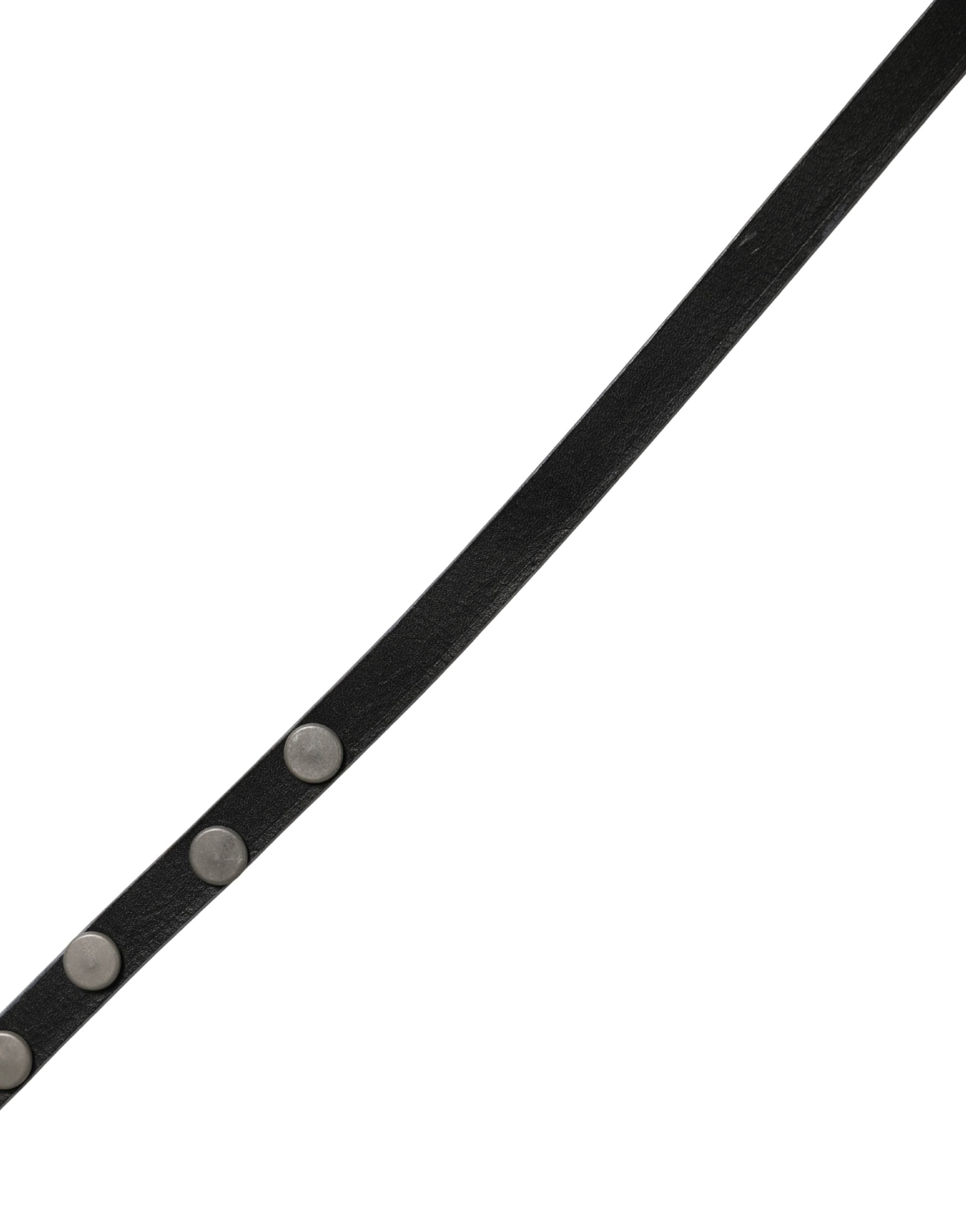 Costume National White Leather Studded Cintura Men's Belt