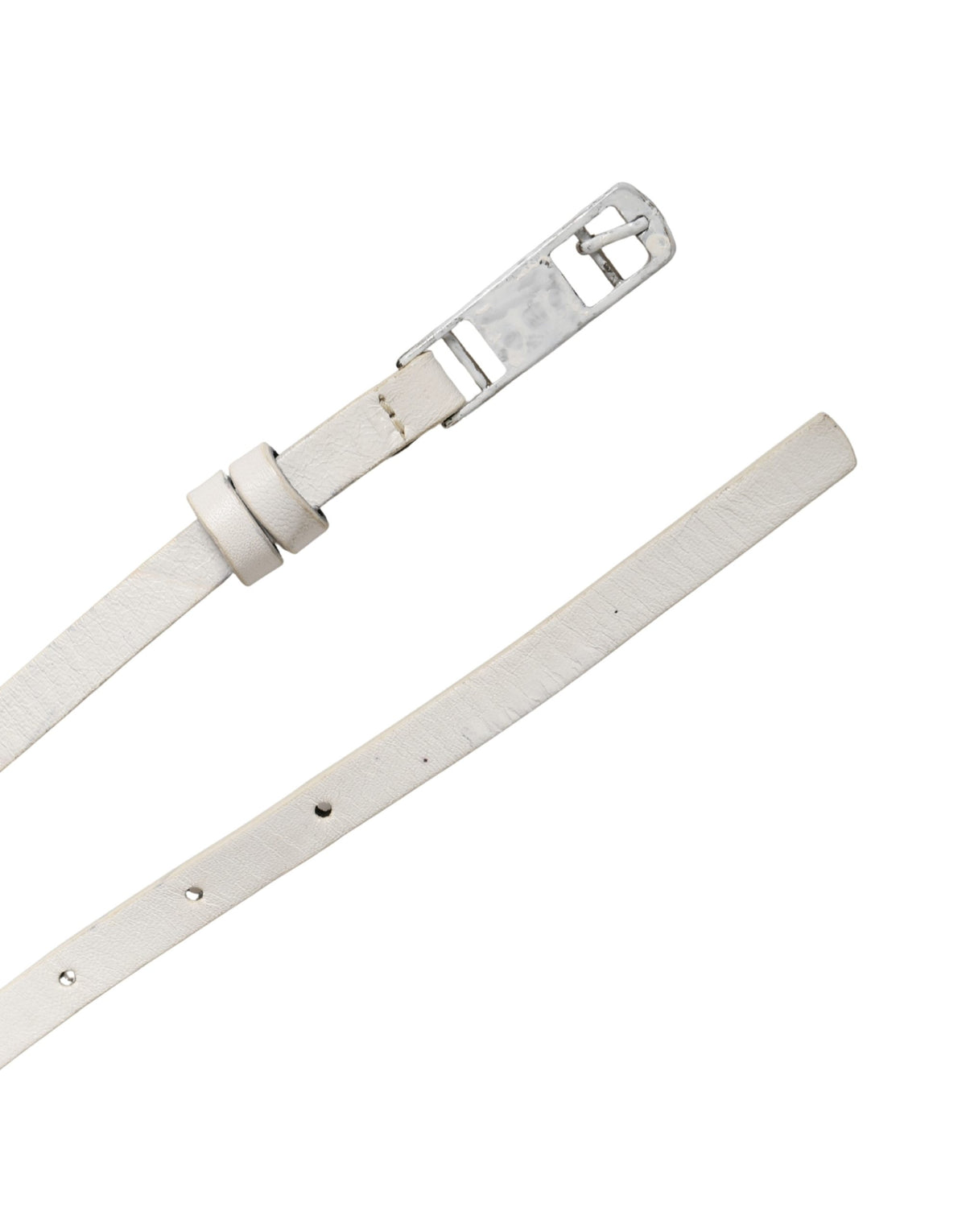 Costume National White Leather Studded Cintura Men's Belt
