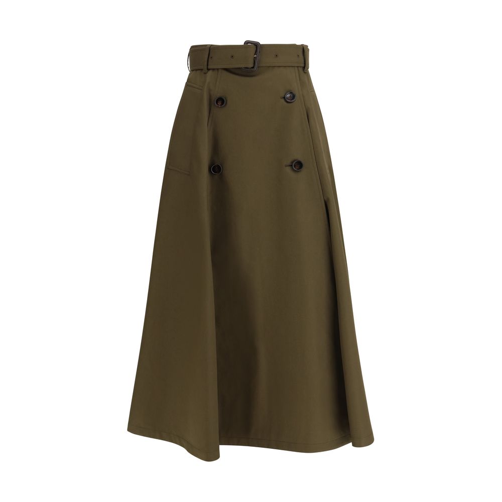 Burberry Bicolor Cotton Midi Women's Skirt