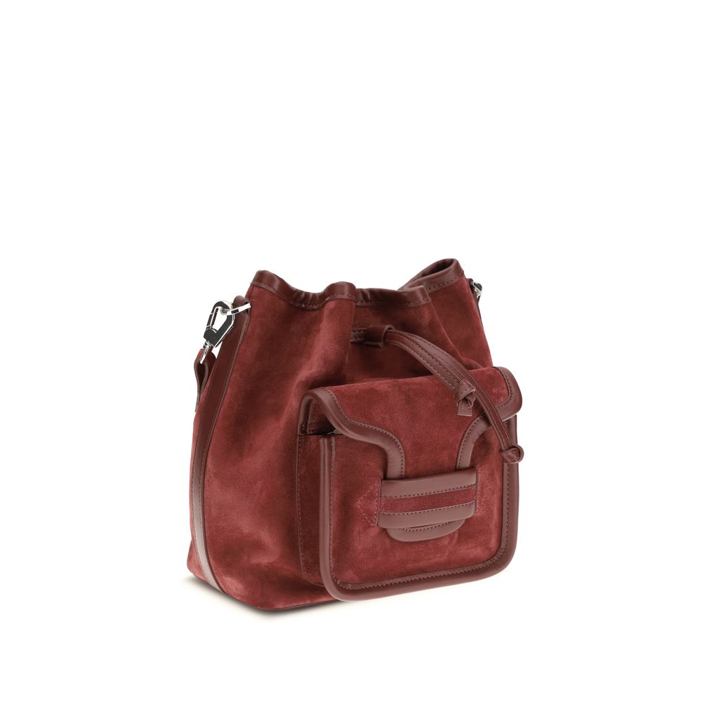 Pierre Hardy Bordeaux Calf Leather Bos Taurus Backet Women's Bag