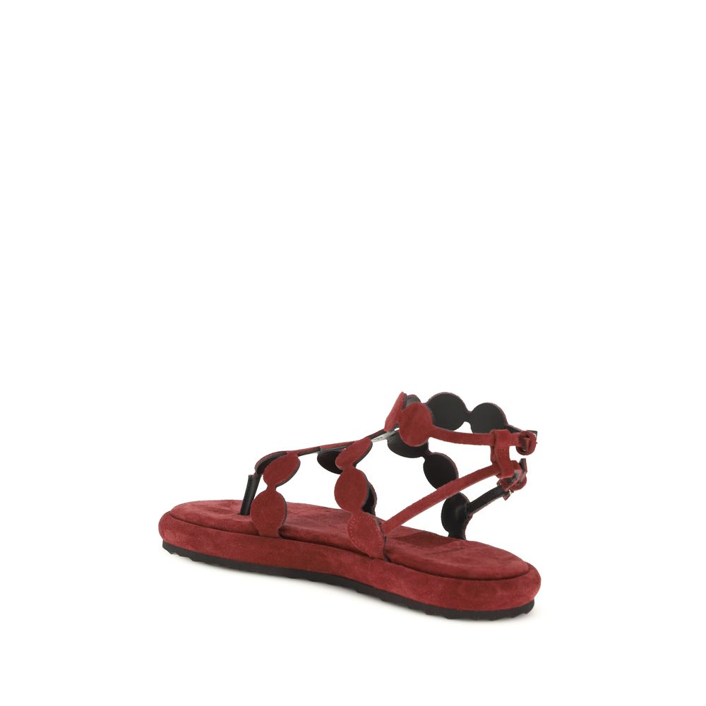 Pierre Hardy Brown Calf Leather Bos Taurus Platform Women's Sandals