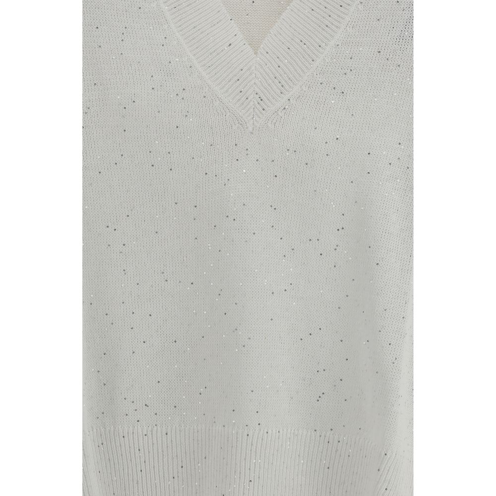 Brunello Cucinelli White Linen Women's T-Shirt