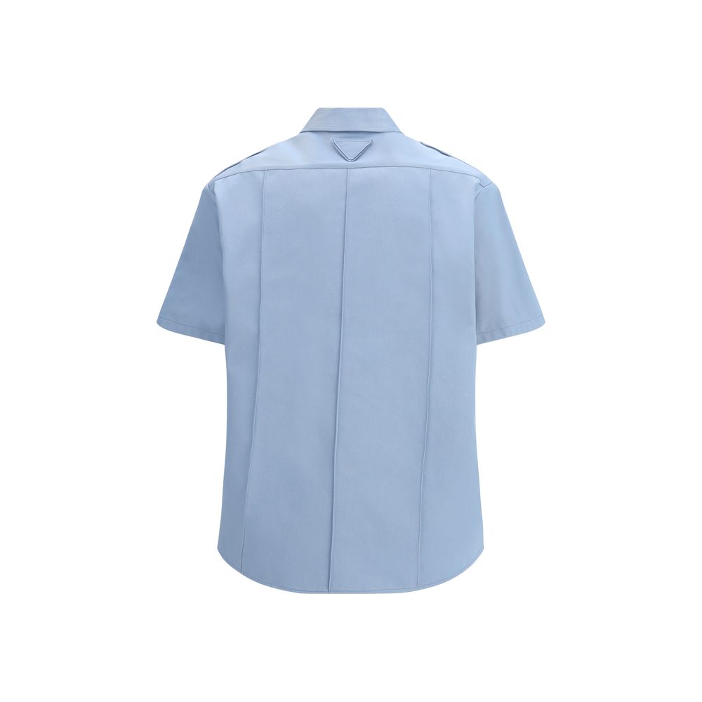 Prada Blue Cotton Shortsleeve Women's Shirt