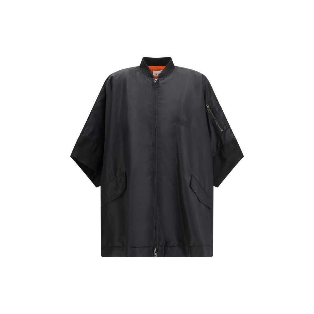 MM6 Black Polyamide Women's Cloacks