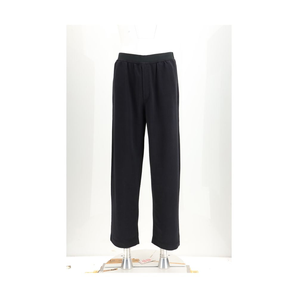 MM6 Black Cotton Casual Men's Pants