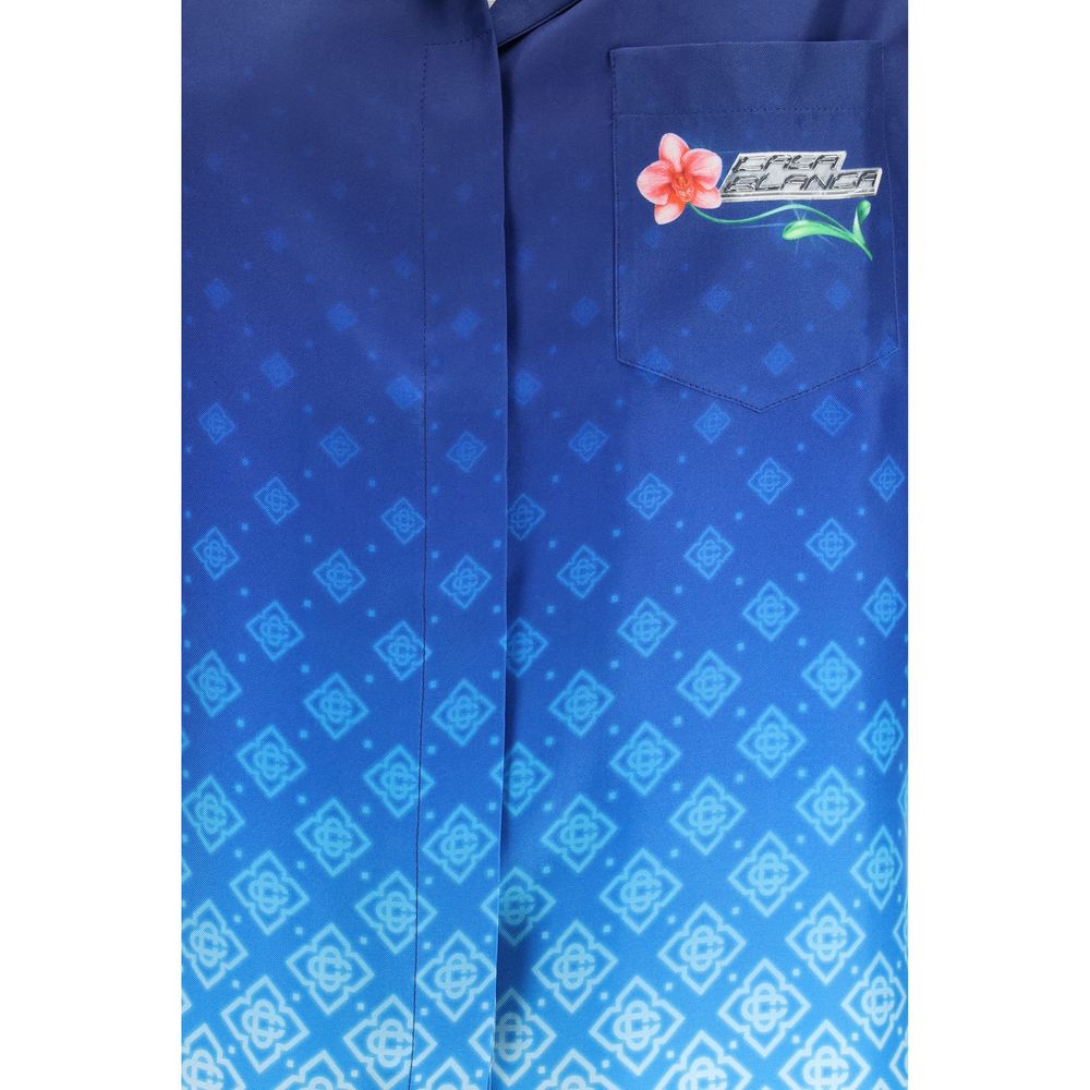 Casablanca Blue Silk Pattern Women's Shirt