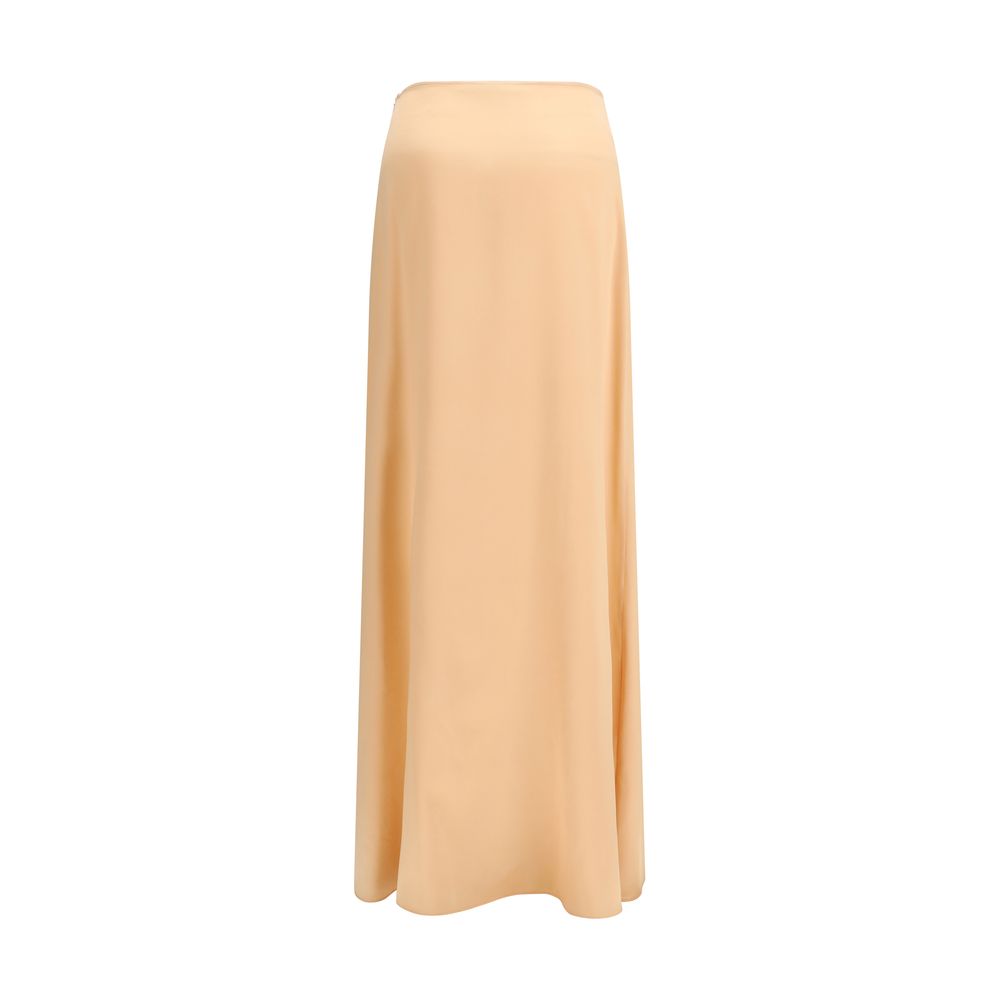 Kristina Ti Orange Silk Long Women's Skirt