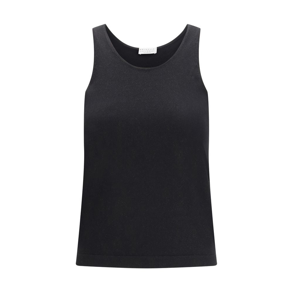 Brunello Cucinelli Black Cashmere Tank Women's Tops