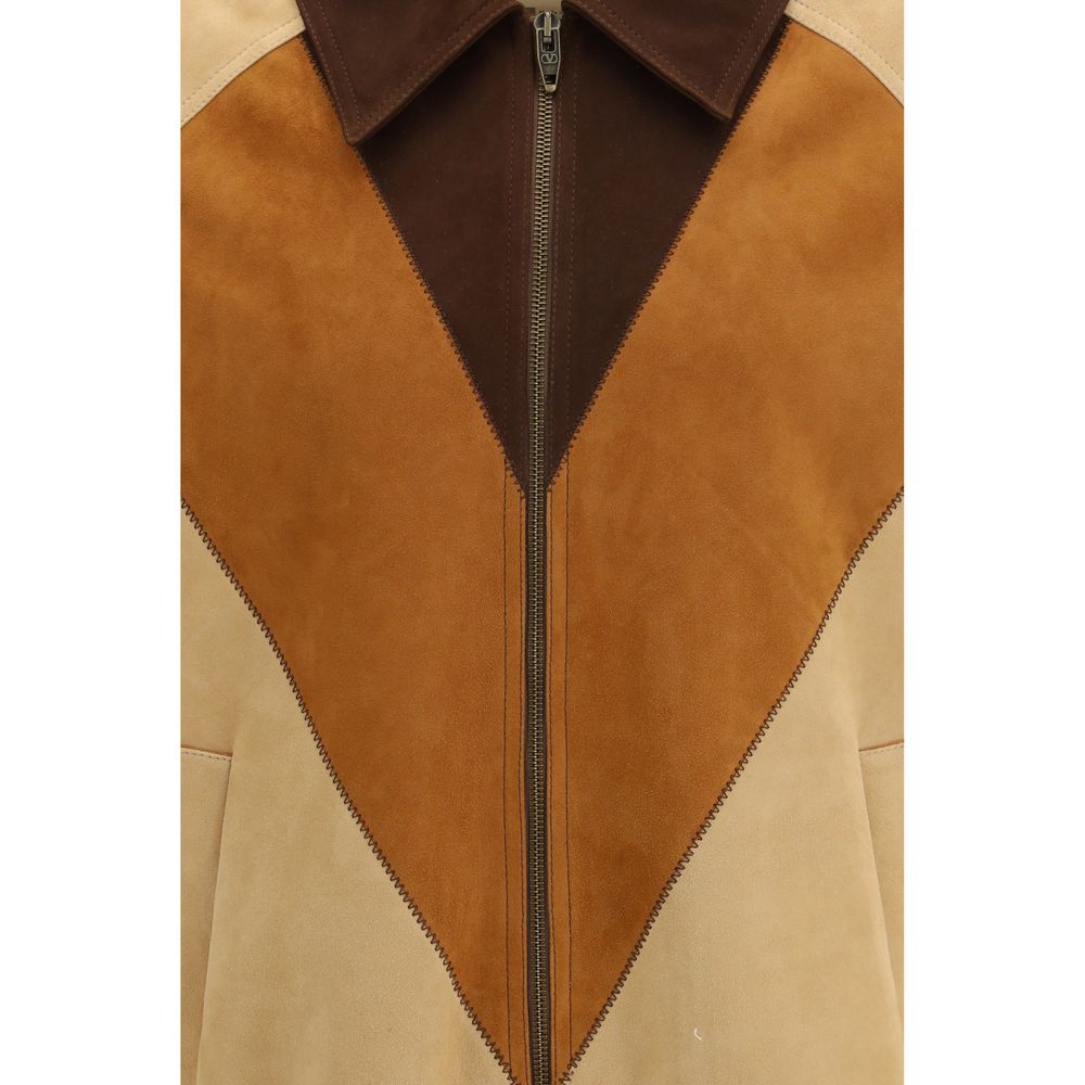Brown Goatskin Biker Men's Jacket