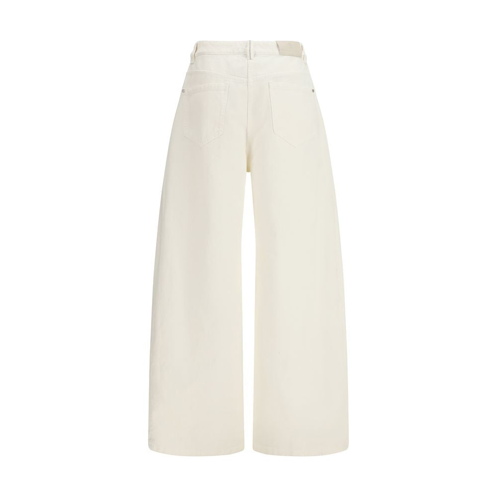 Brunello Cucinelli Beige Cotton Casual Women's Pants