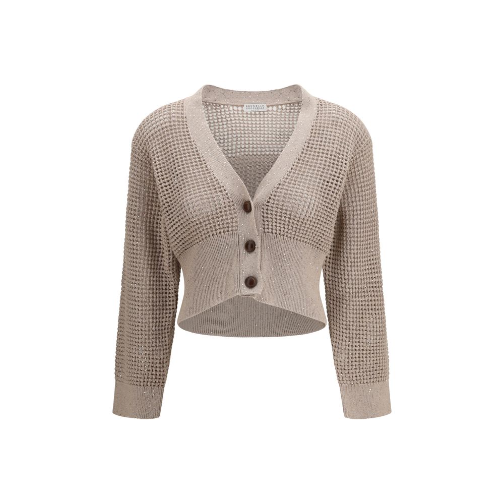 Brunello Cucinelli Beige Cotton Women's Cardigan