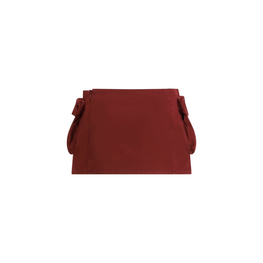 Miu Miu Bordeaux Cotton Mini Women's Skirt