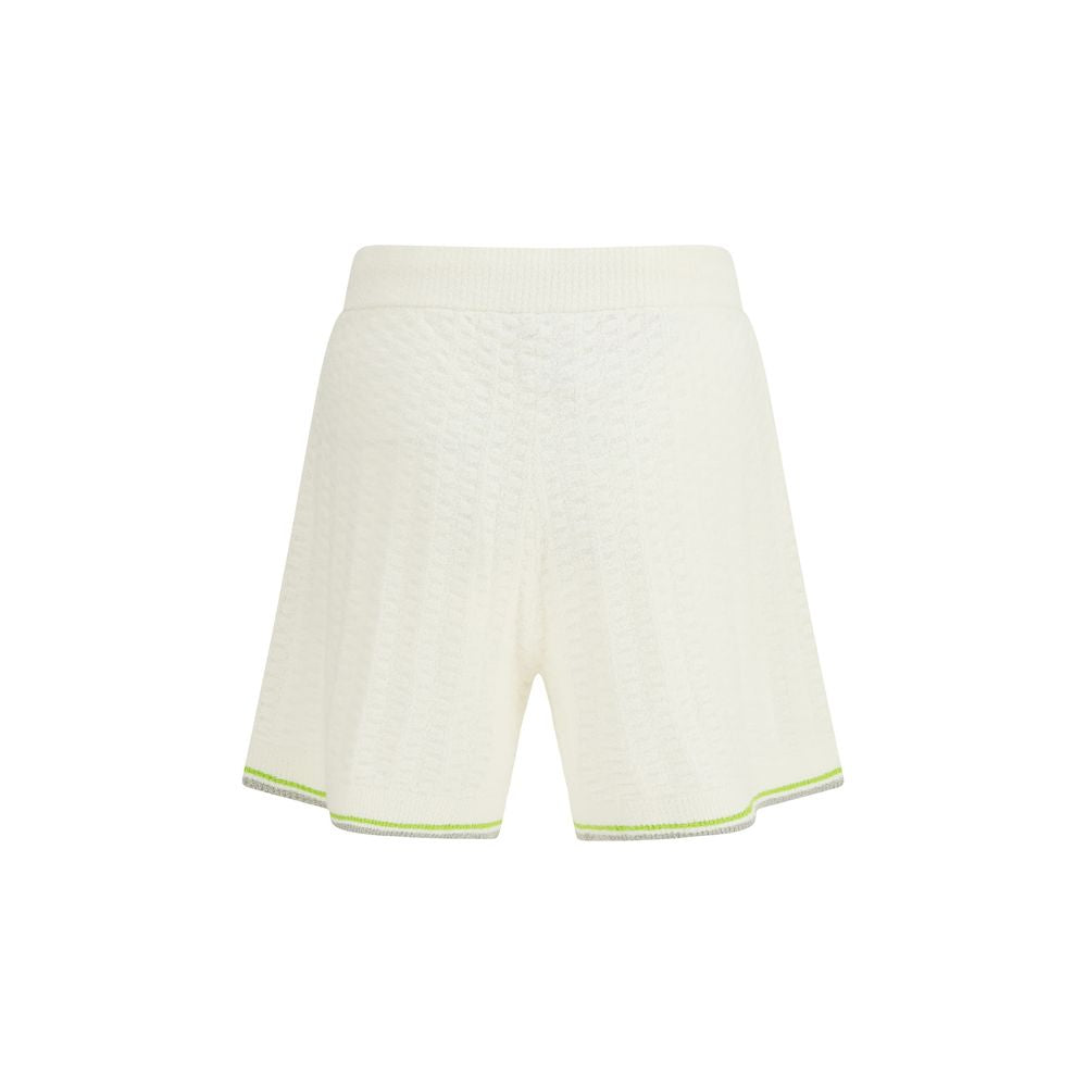 Casablanca White Cotton Bermuda Men's Shorts