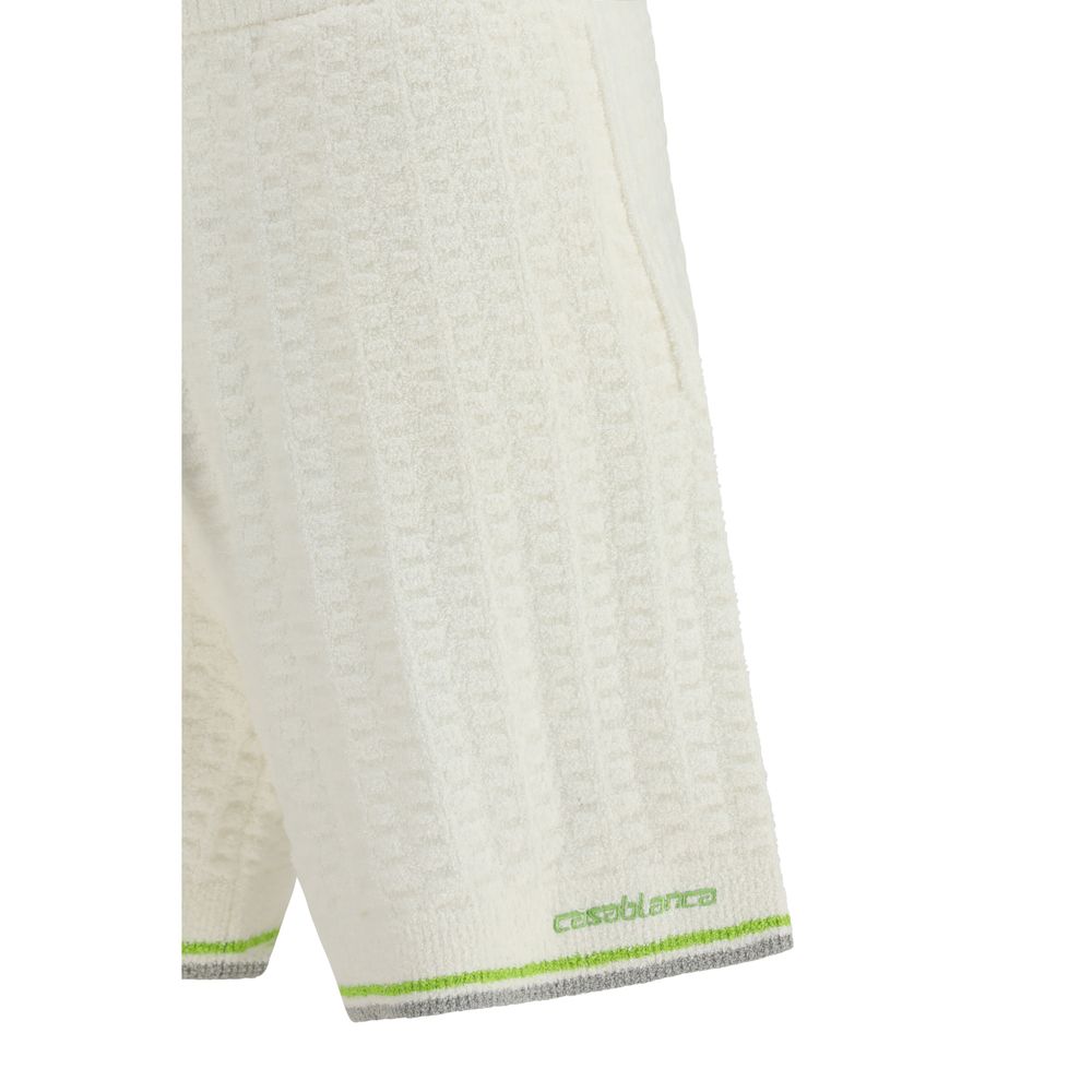 Casablanca White Cotton Bermuda Men's Shorts