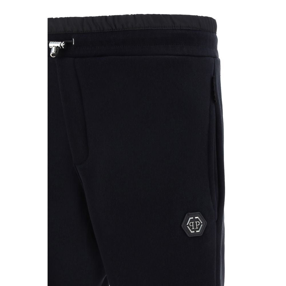 Philipp Plein Black Cotton Joggers (Workout Men's Pants)