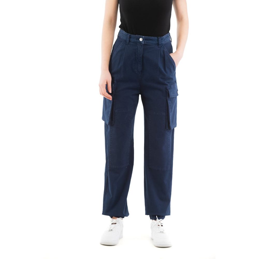 Moschino Blue Cotton Cargo Women's Pants