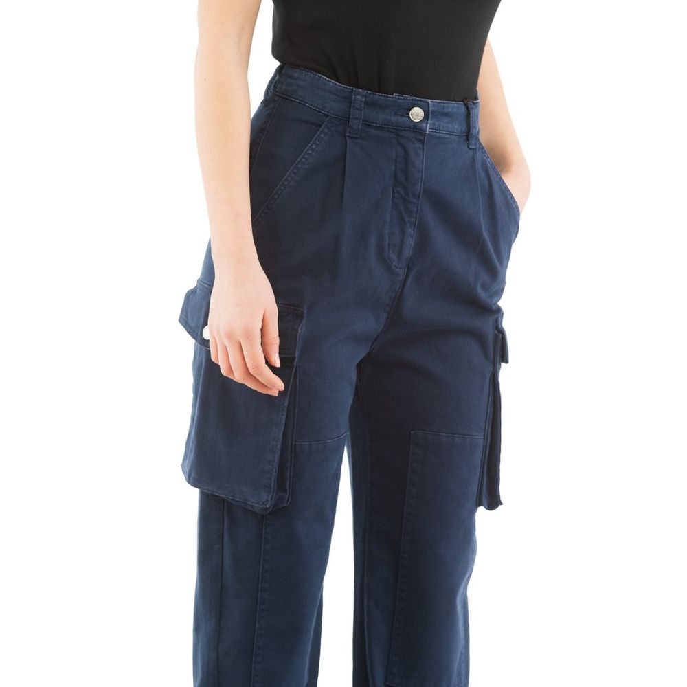 Moschino Blue Cotton Cargo Women's Pants
